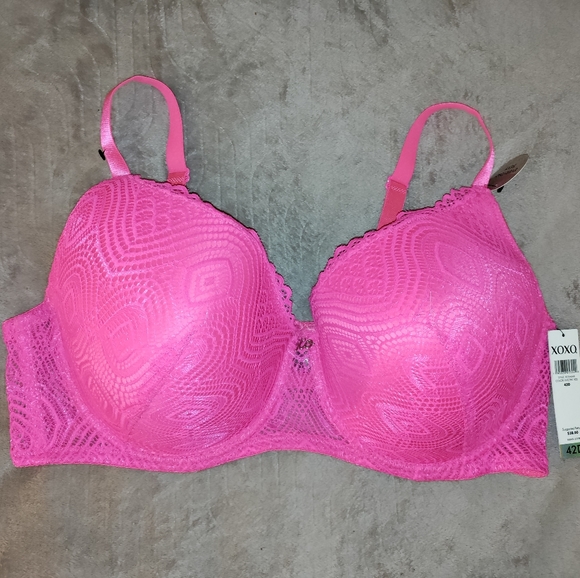 🆕 XOXO | Everyday Sexy Hot Pink Bra Size 42D Womens Pink Bra - Picture 1 of 14